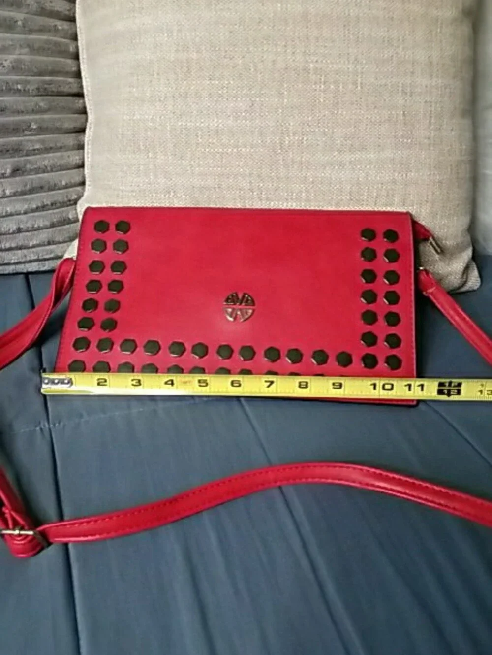 Macy's Red Studded Wristlet Clutch